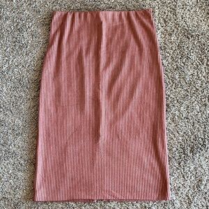 Buckle Coral Striped Pencil Skirt